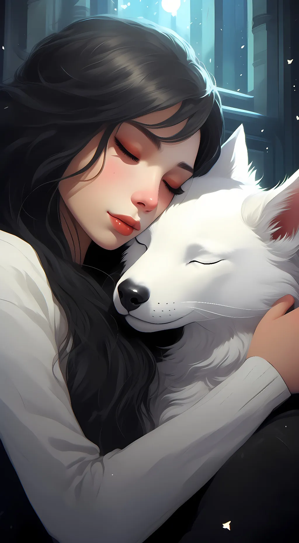 ai character: Snowy background