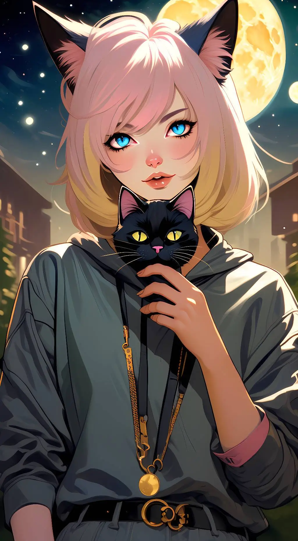 ai character: Ayame Gold background