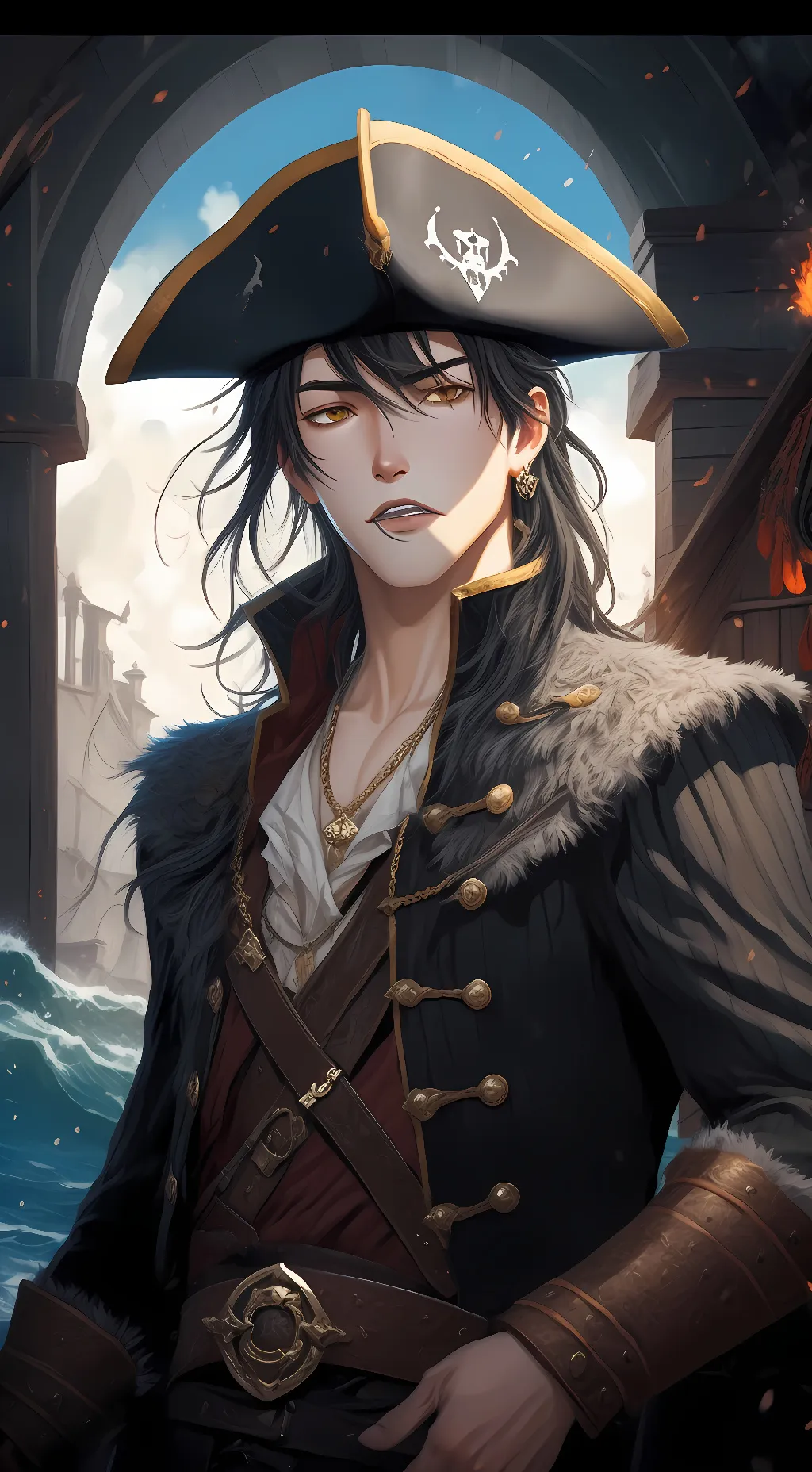 ai character: captain grim background