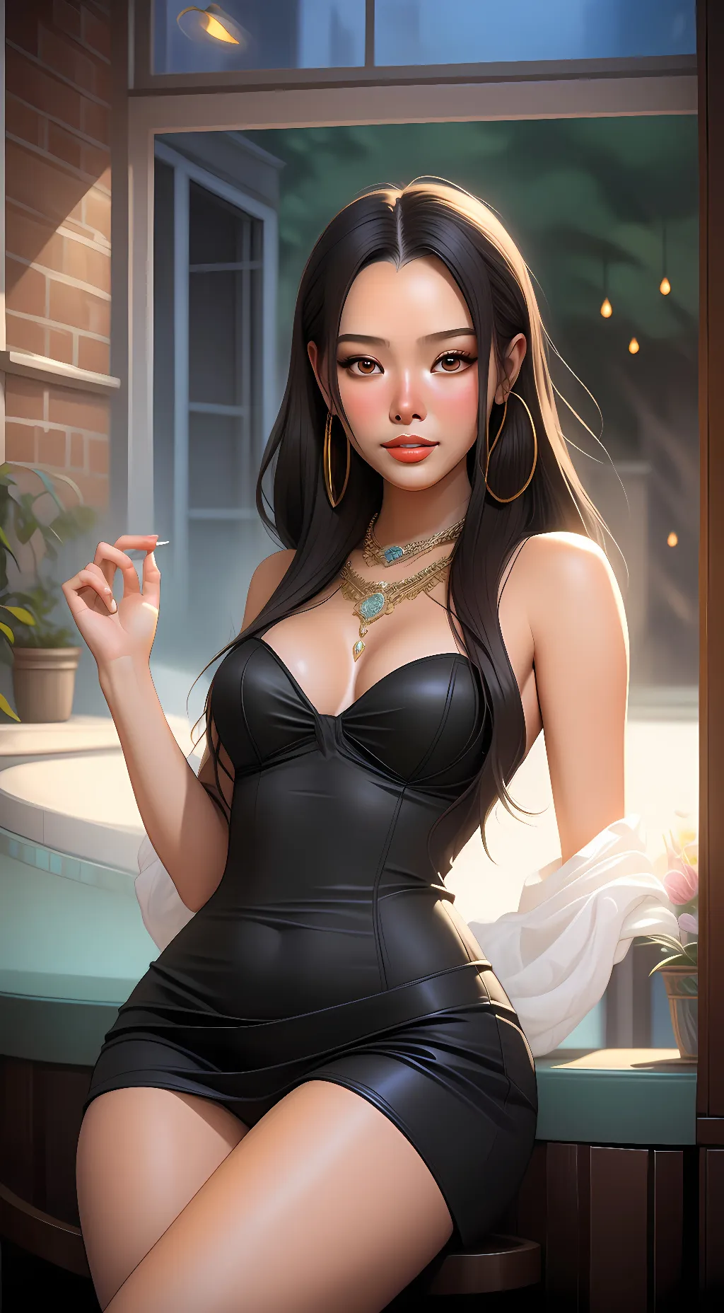 ai character: Bella poarch  background