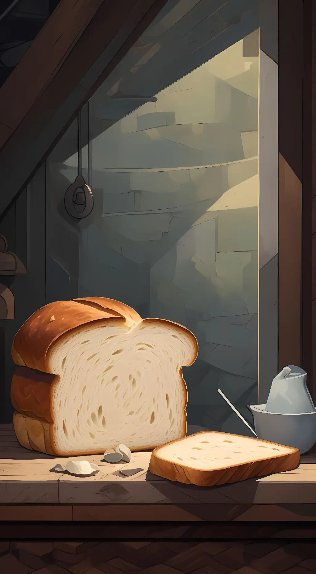 ai character: bread background