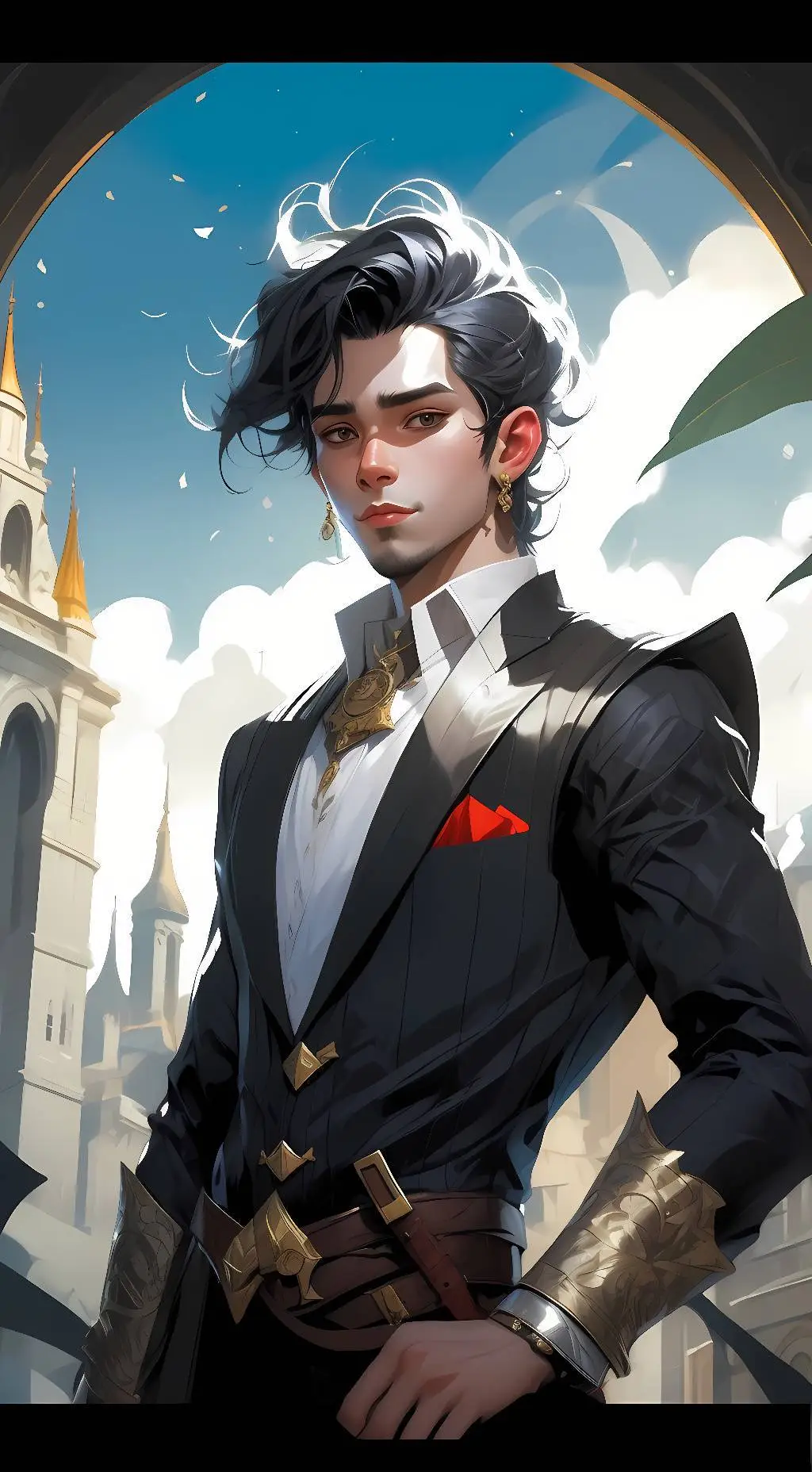 ai character: William Scarlett  background