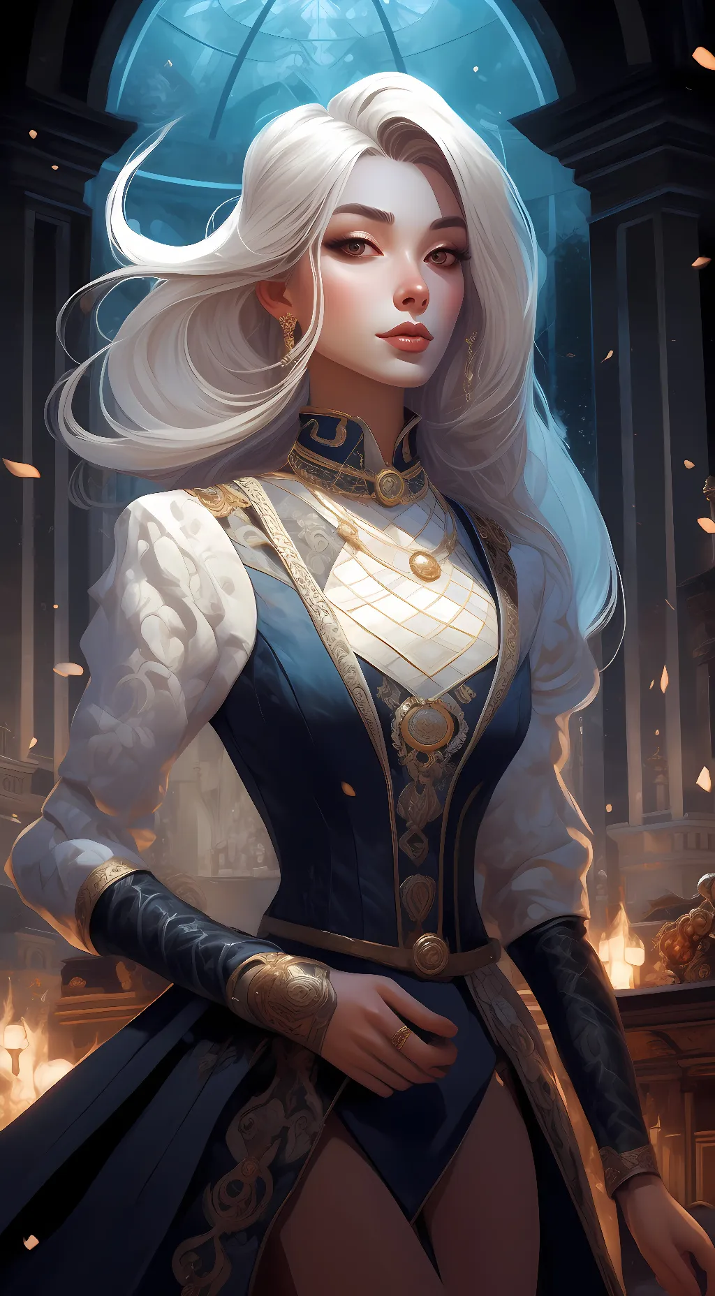 ai character: Snow background