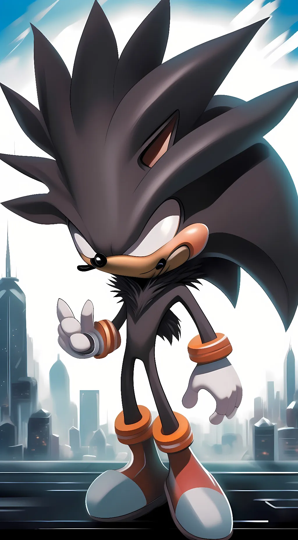 ai character: Dark Silver background