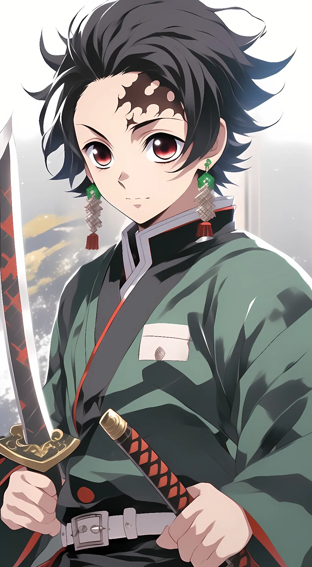 ai character: Tanjiro  background