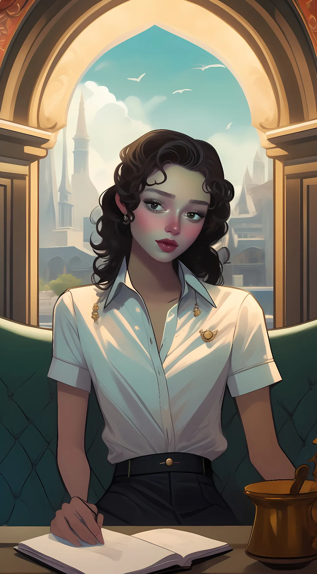 ai character: alandrah😘 background