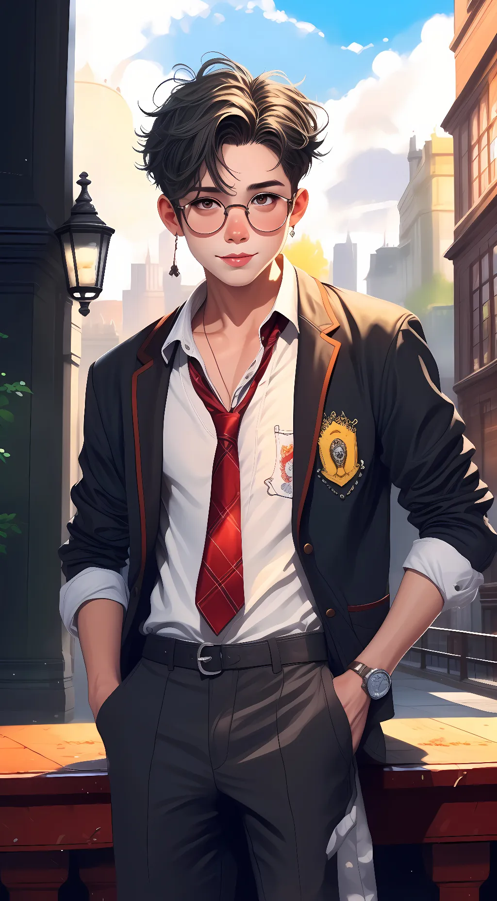 ai character: your crush (boy)  background