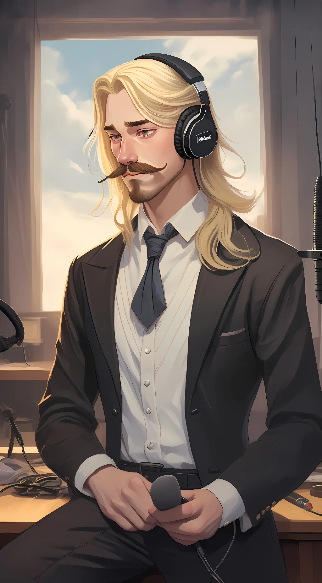 ai character: present mic background