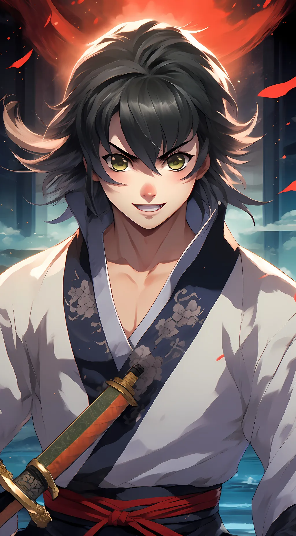 ai character: Inosuke Hashibira background