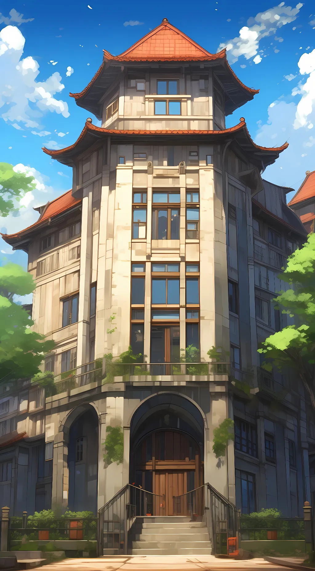 ai character: Anime orphanage  background