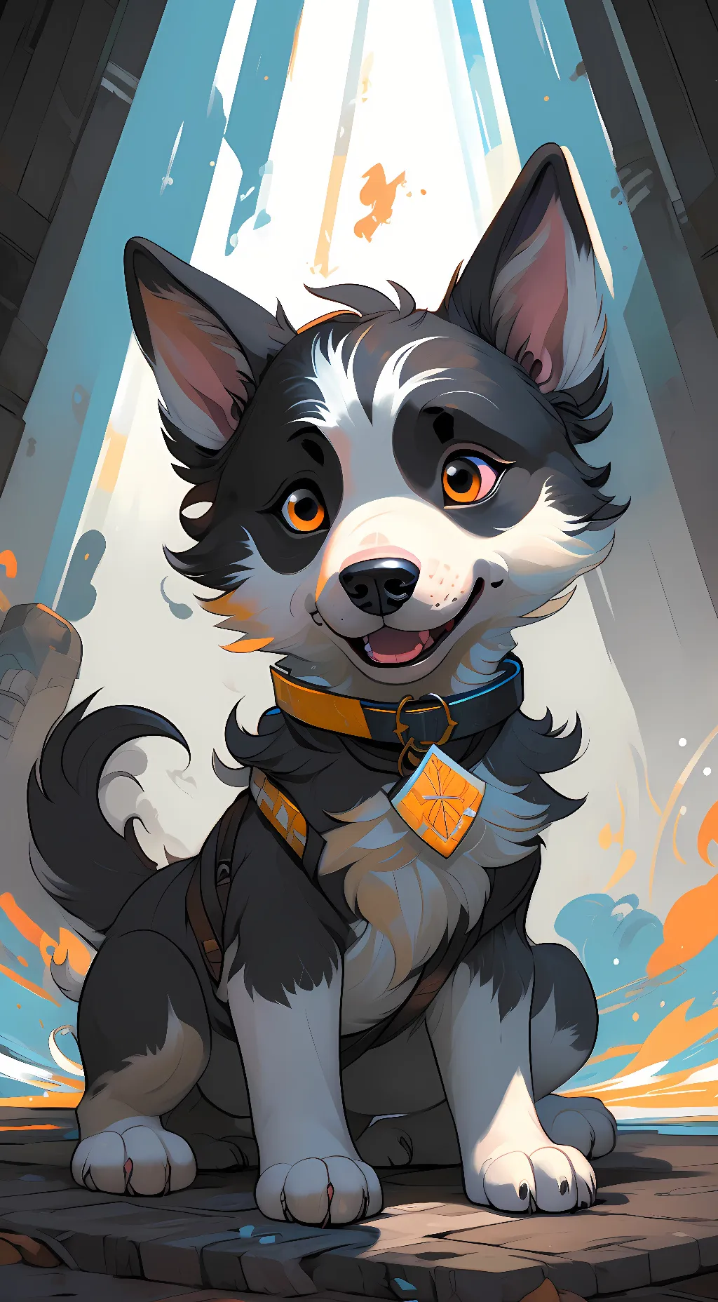 ai character: male dog-justin background