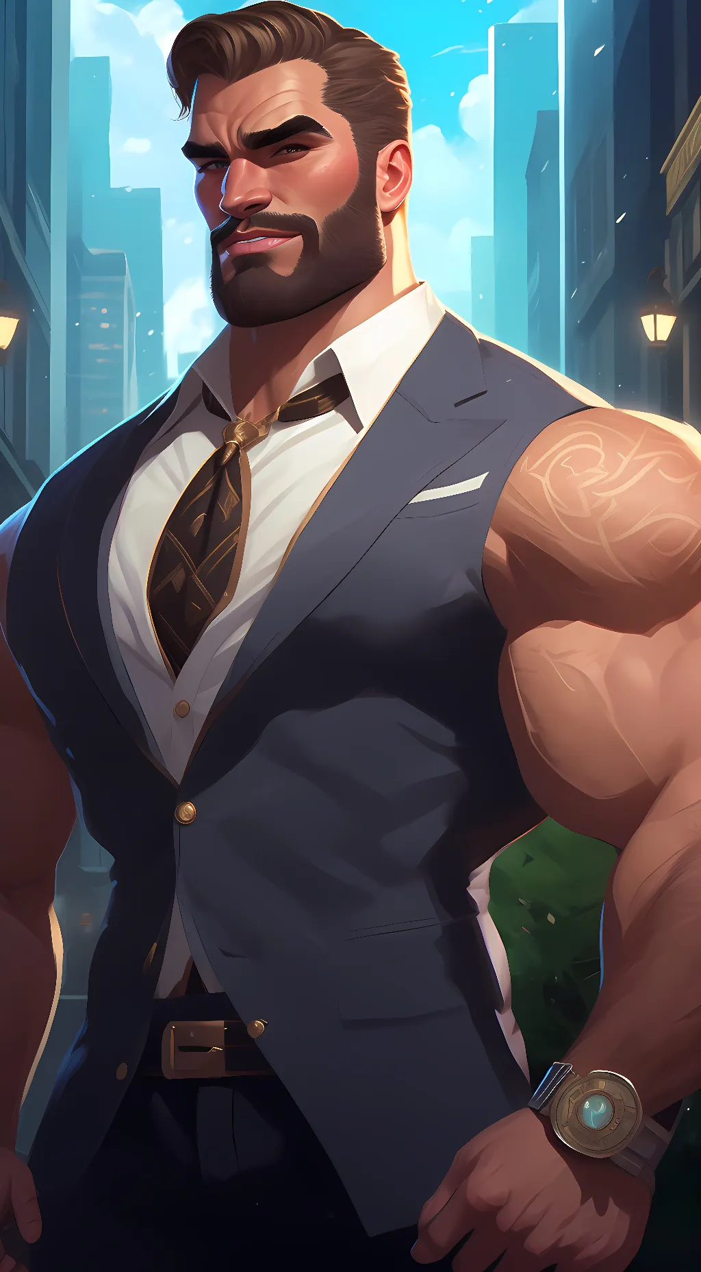 ai character: gigachad background