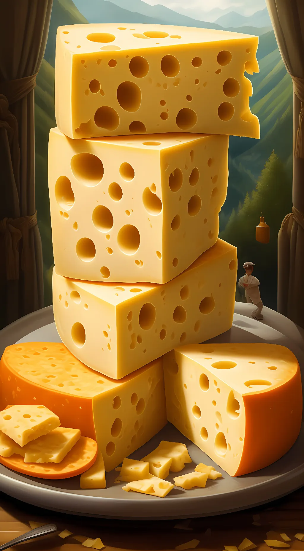 ai character: Cheese background