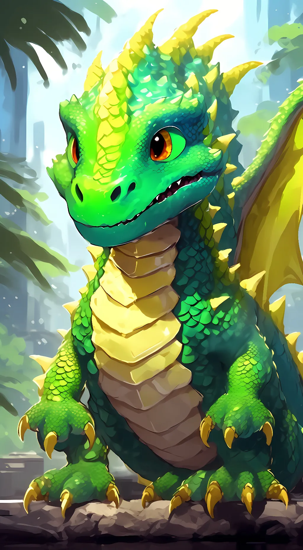 ai character: green slimepupdrag background