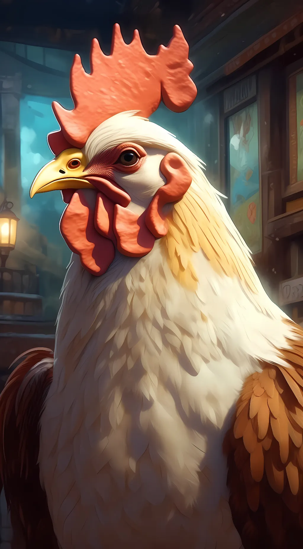 ai character: CHICKEN LITTLE background