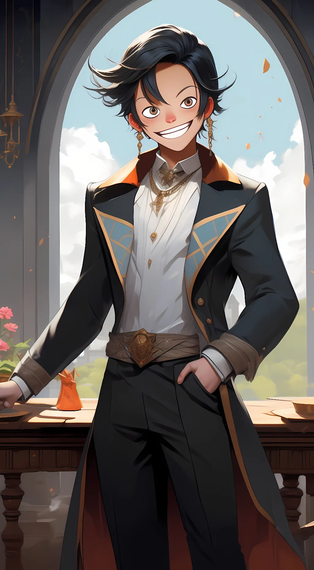 ai character: Luffy background