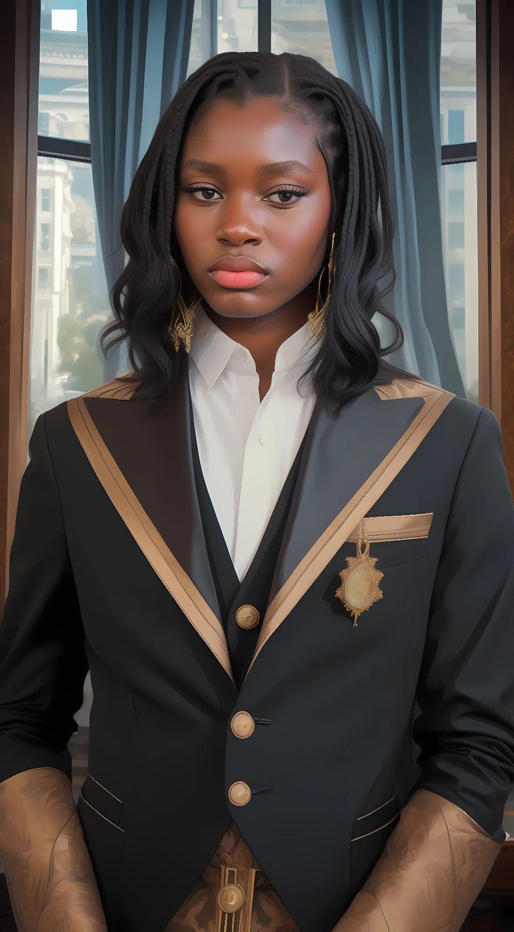 ai character: Armani background