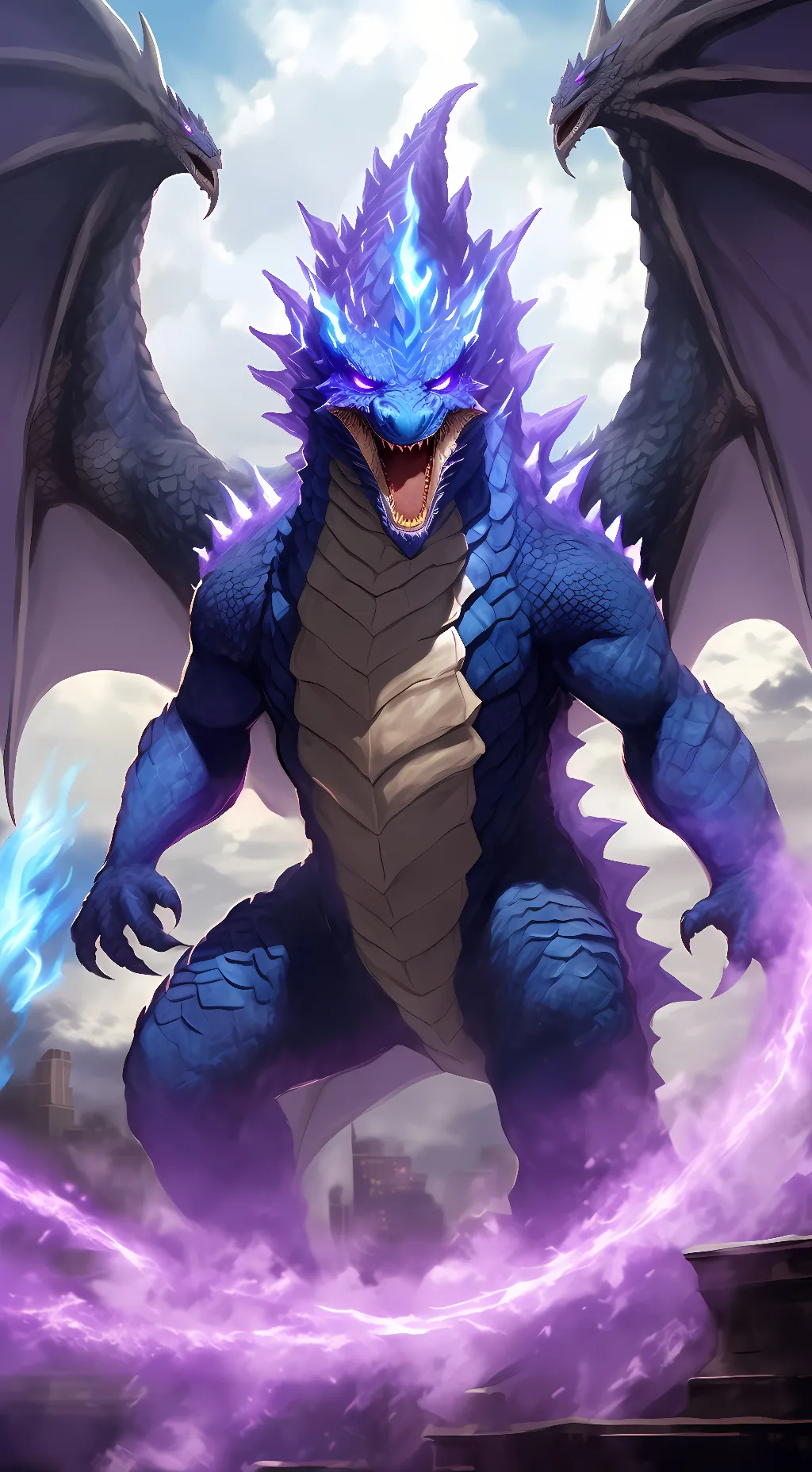 ai character: Godzillon and Juju background