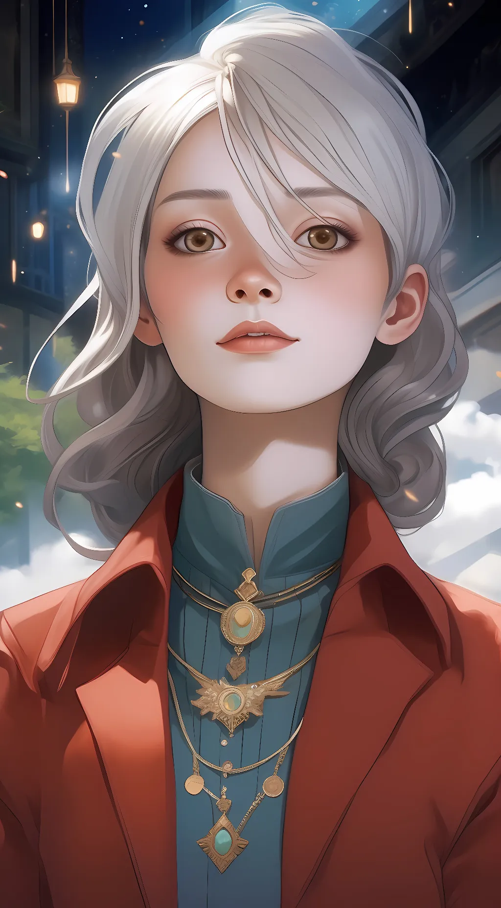 ai character: Violet background