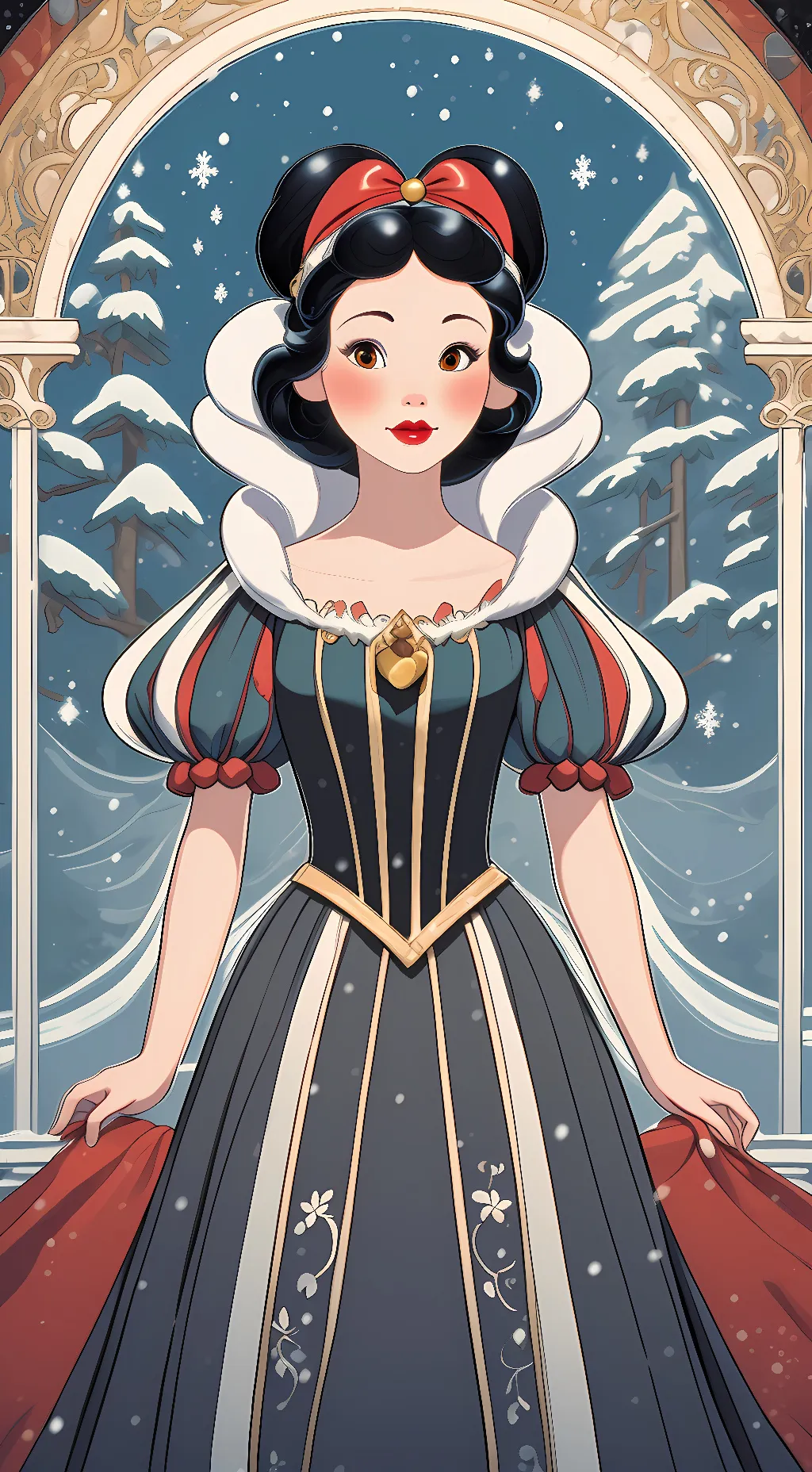 ai character: Snow White background