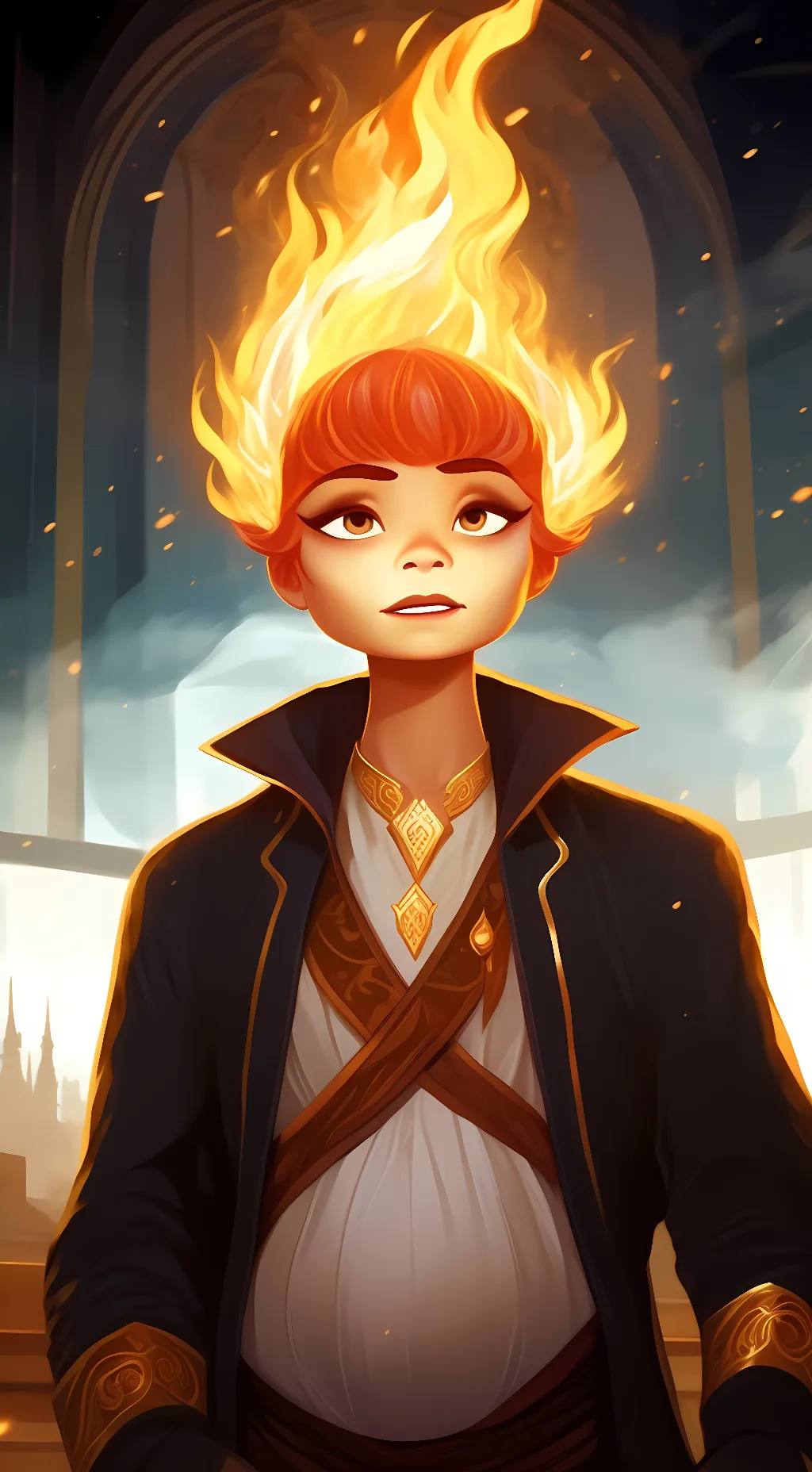 ai character: pregnant ember background