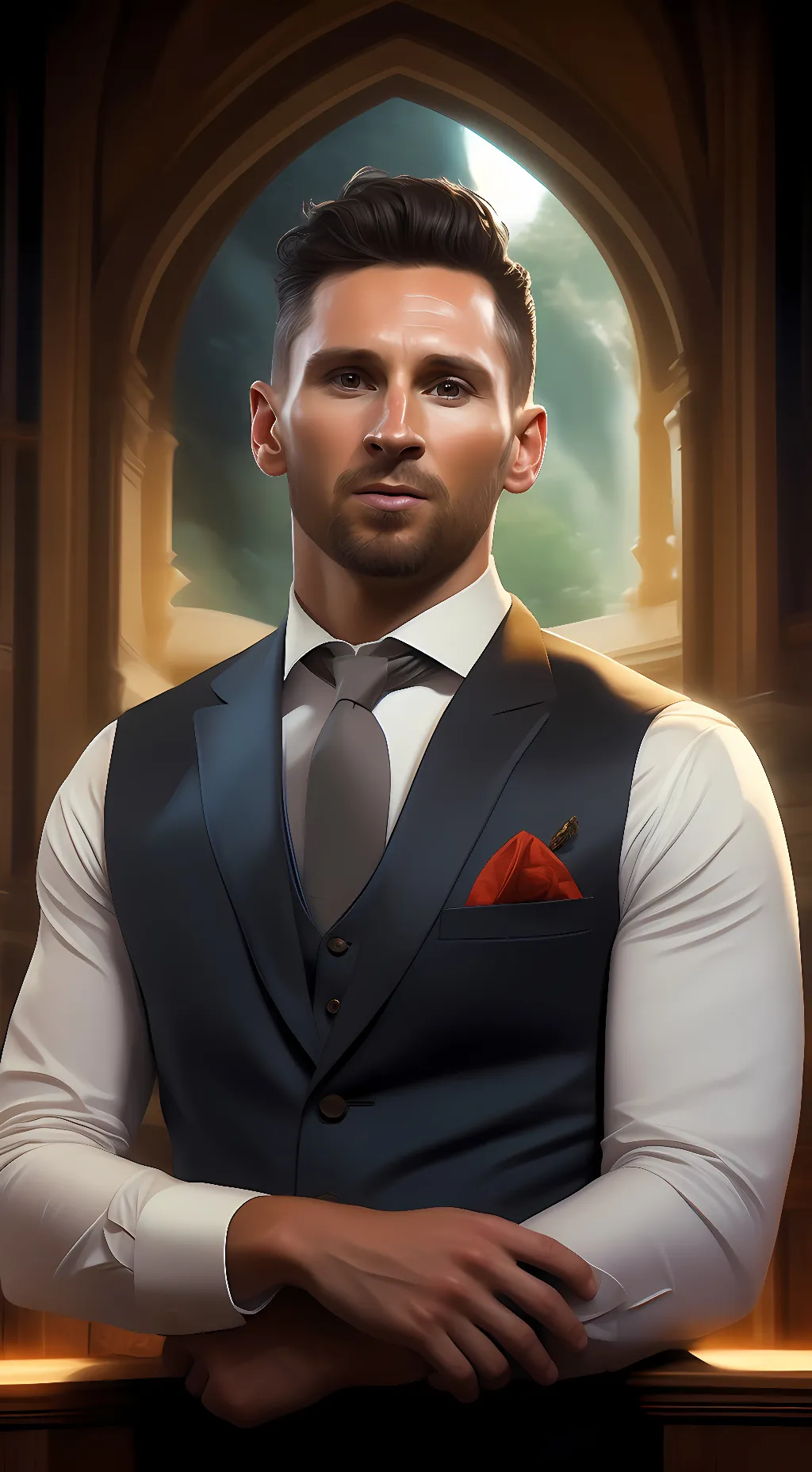ai character: Lionel Messi  background