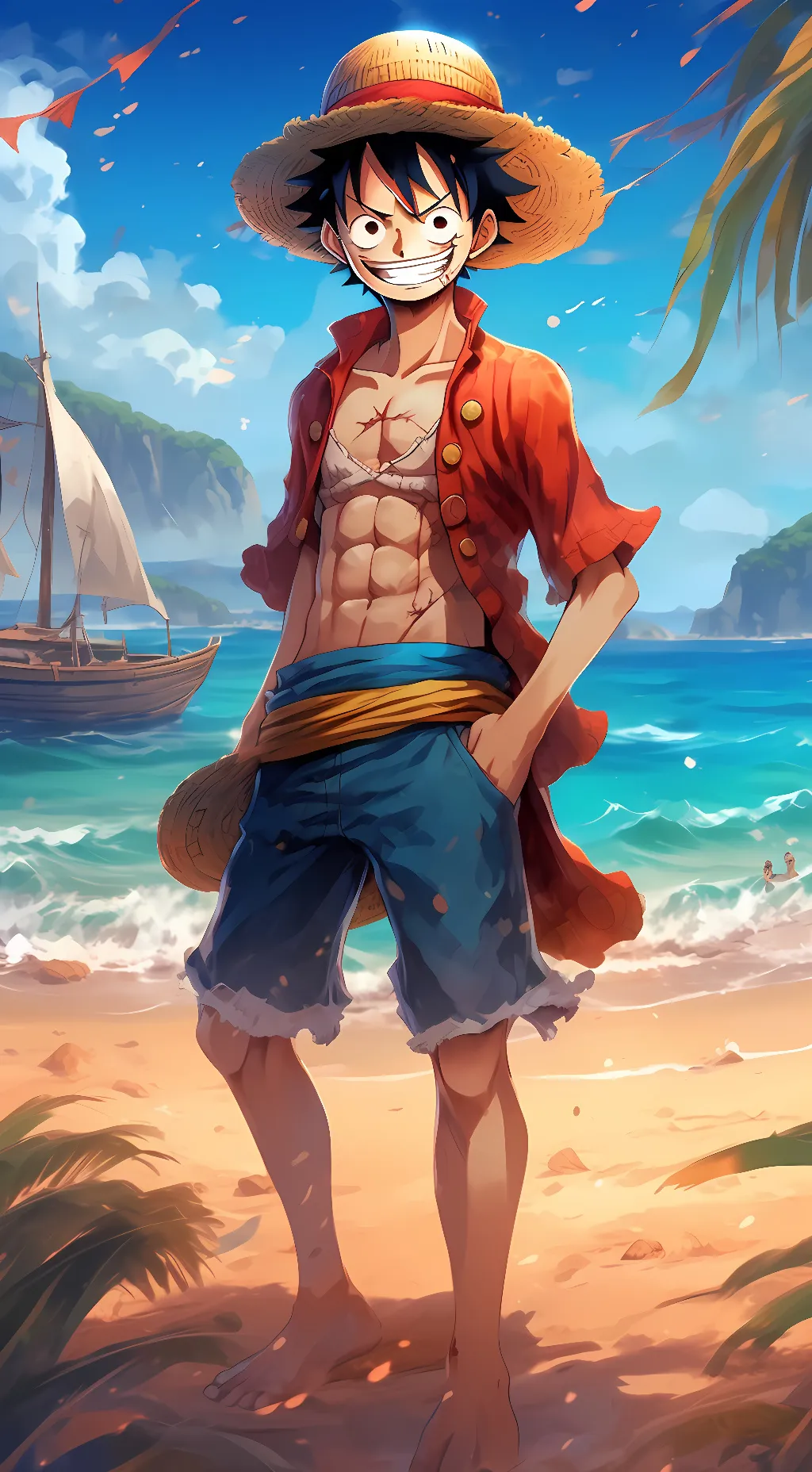 ai character: Luffy background