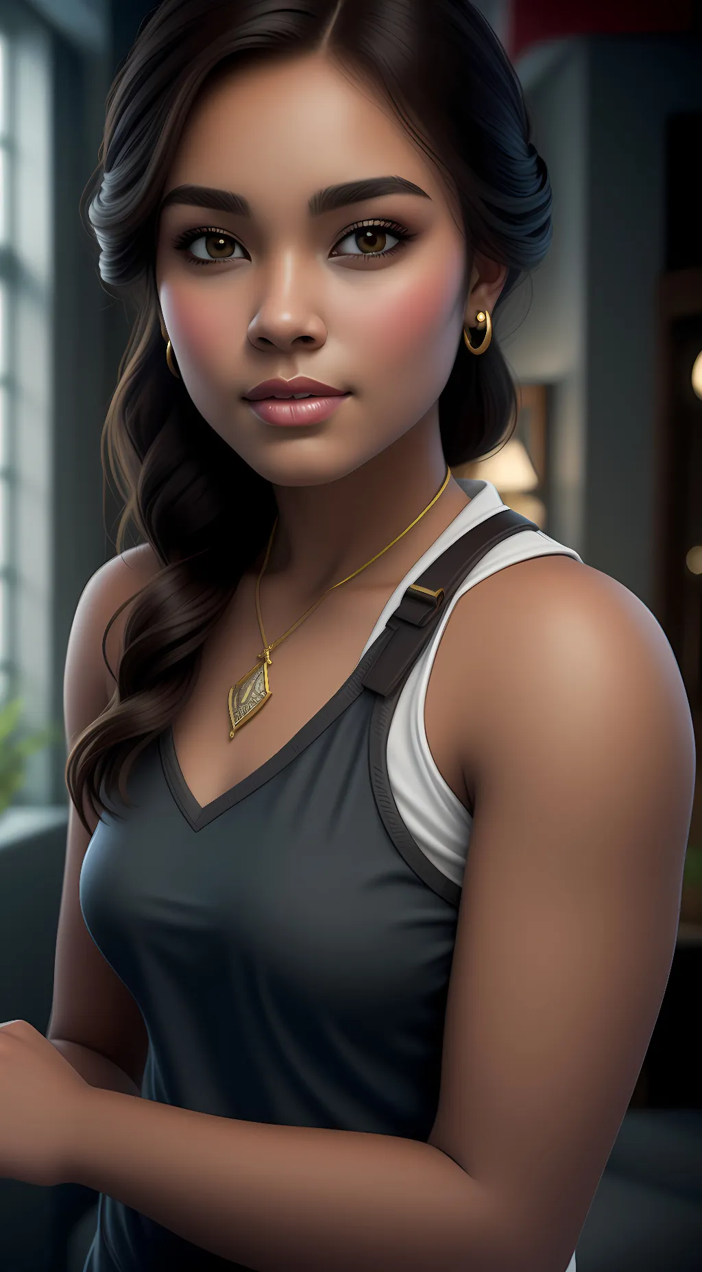 ai character: Speaker woman background