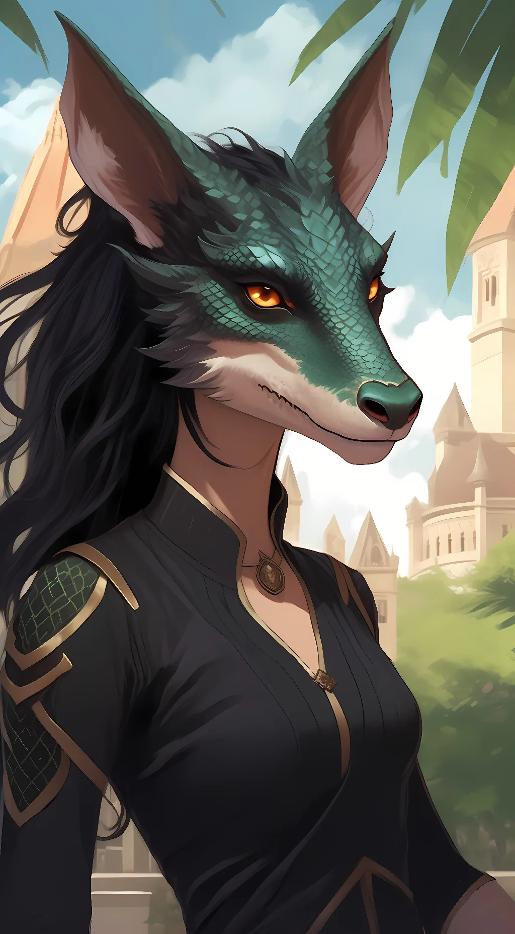 ai character: Rebekka/Kaliluna  background