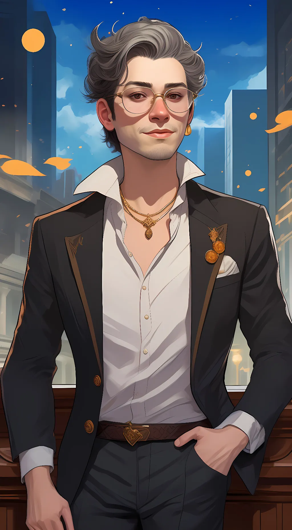 ai character: Nicholas Gray background