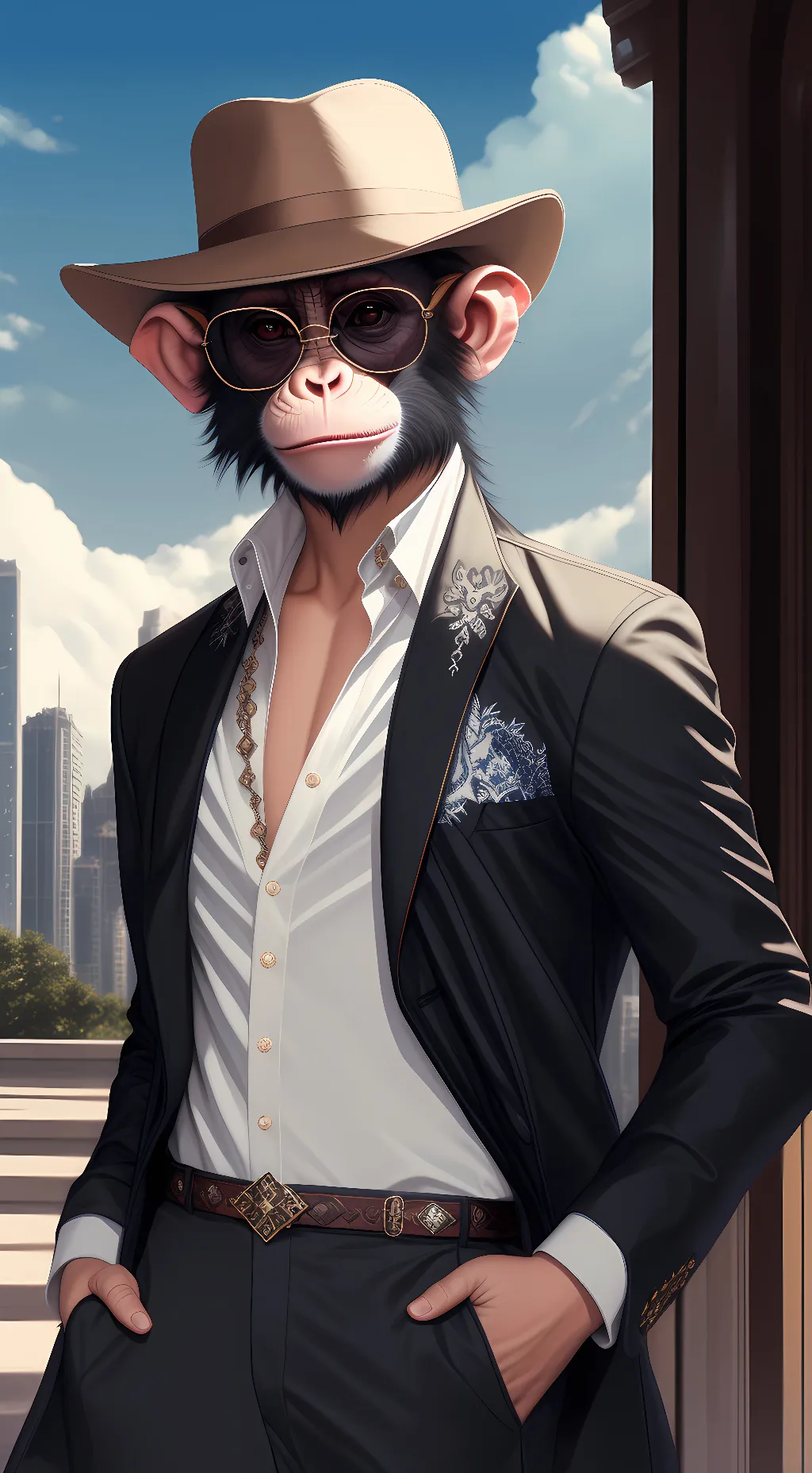 ai character: monke man background