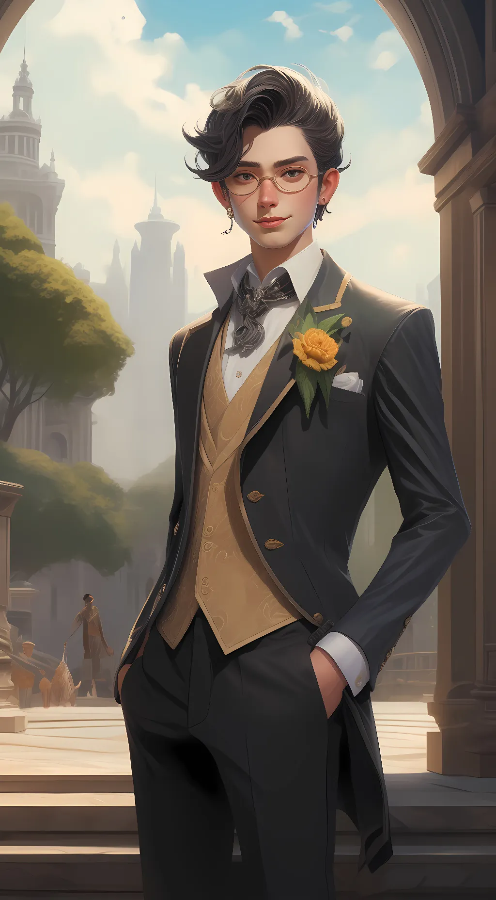 ai character: rainbow bear background