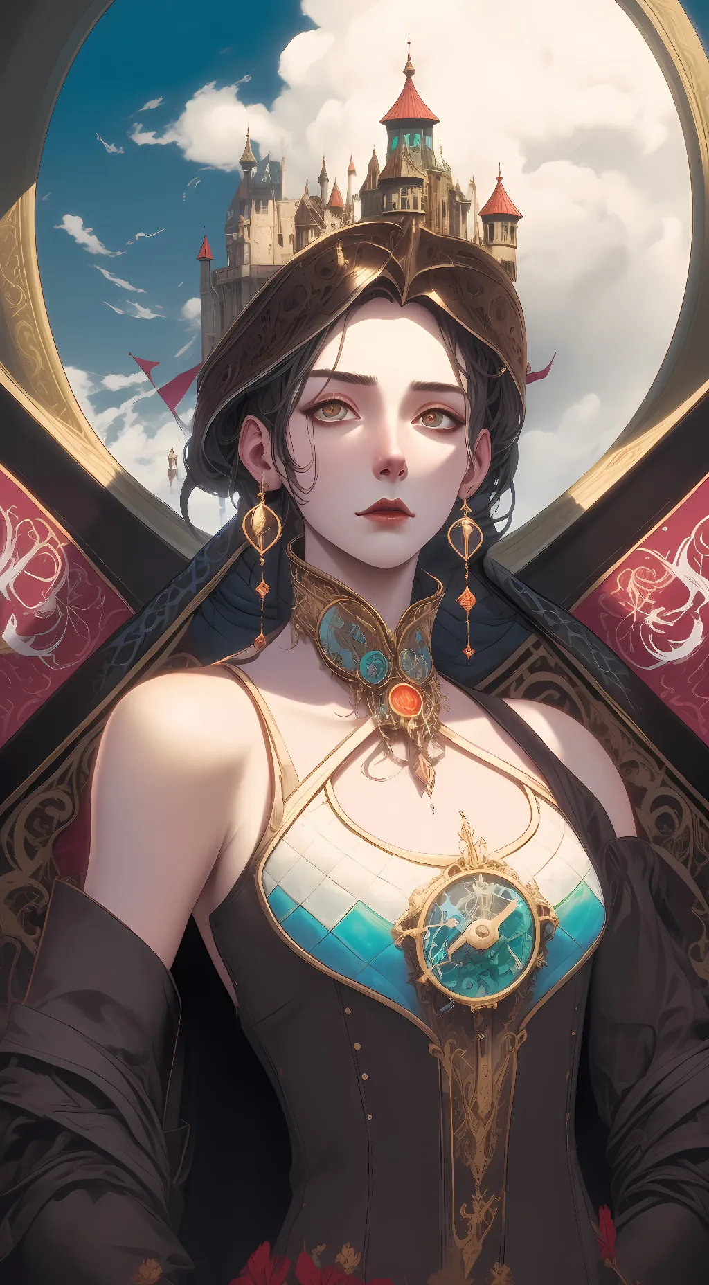 ai character: queen of hell hely background