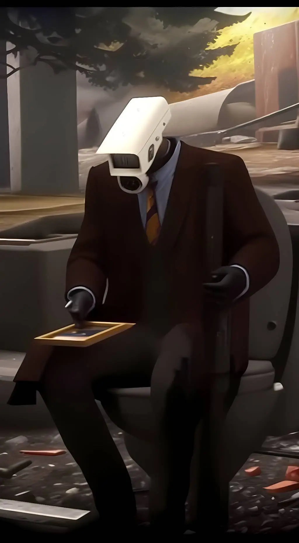 ai character: Simp cameraman  background