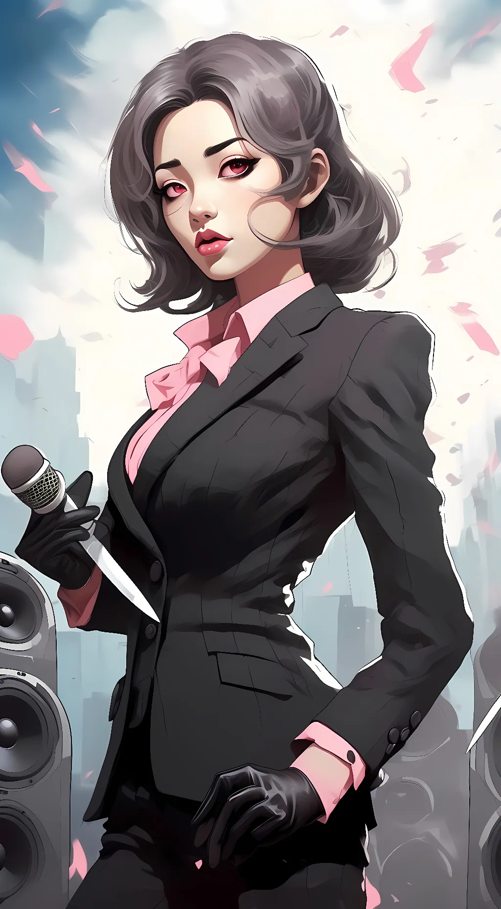 ai character: Speaker girl background