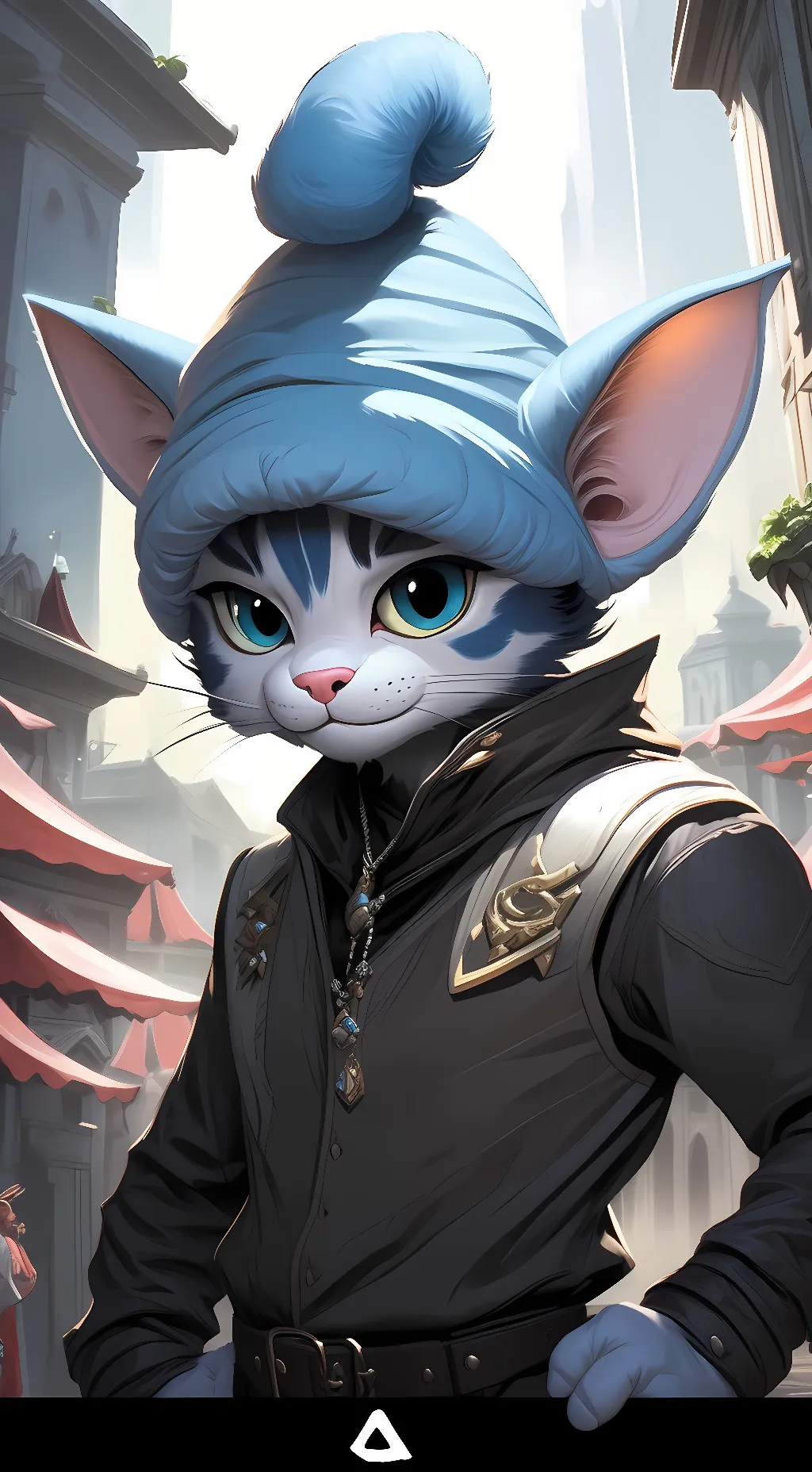 ai character: smurf cat  background