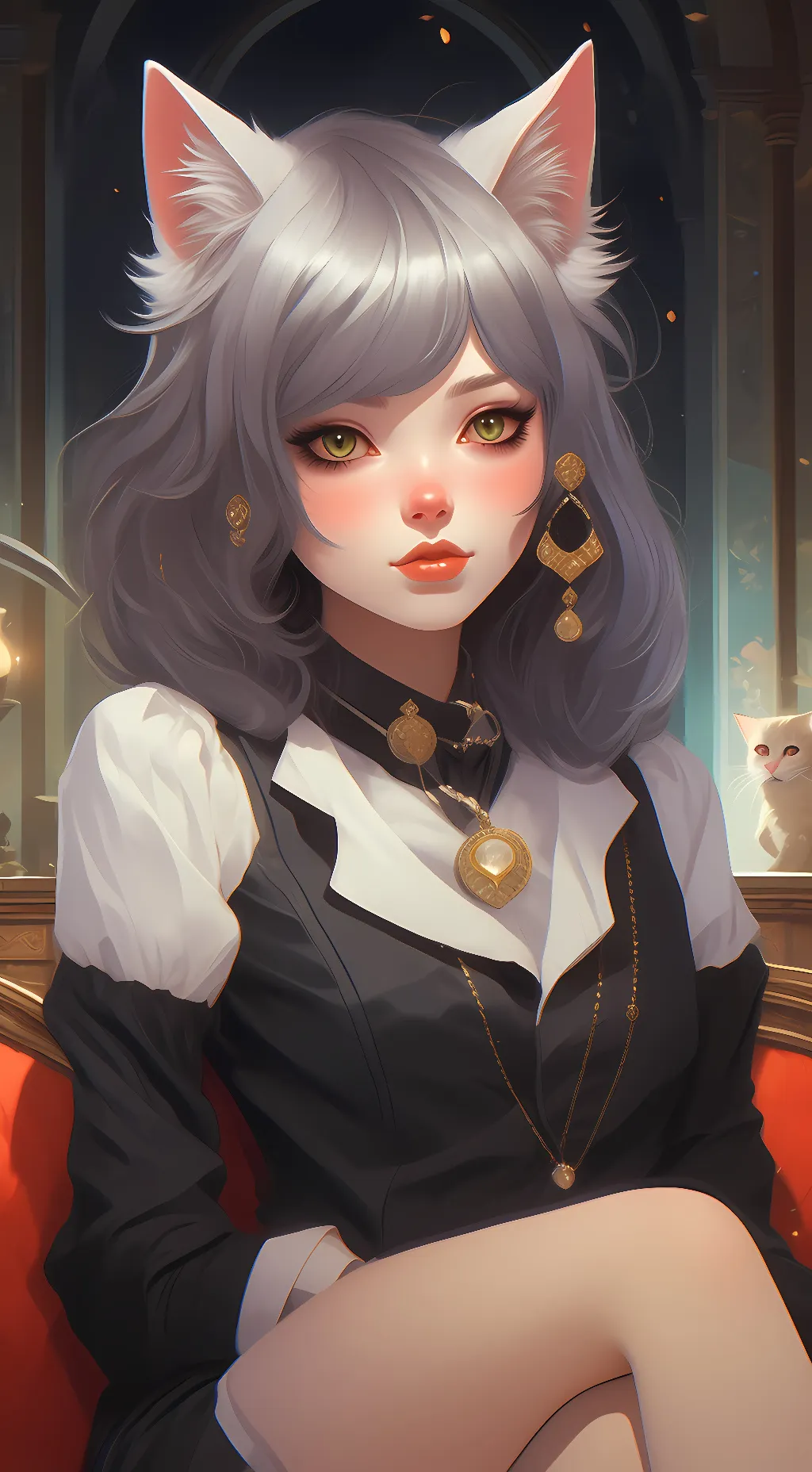 ai character: Cat girl background