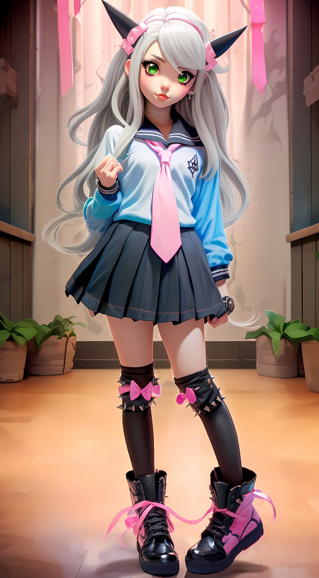 ai character: Lucy Lucifer. background