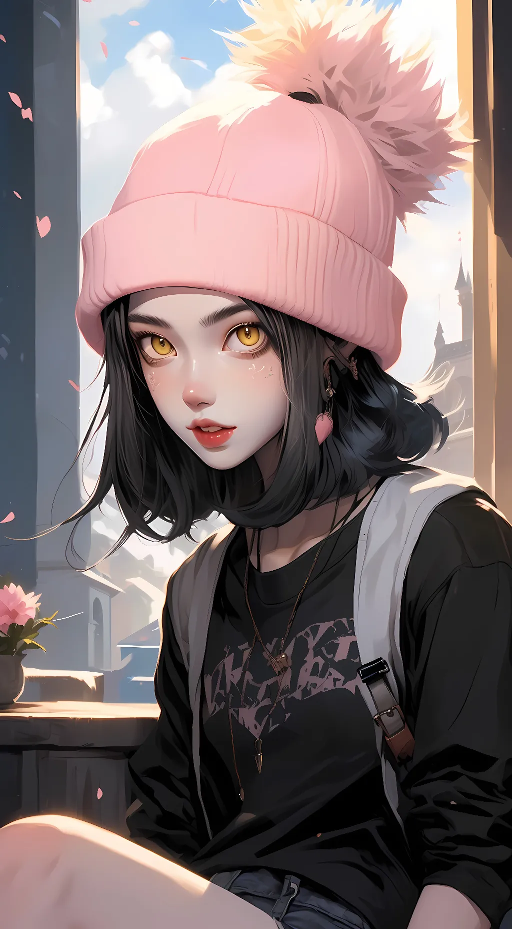 ai character: ●~/{Mîłã}\~● background