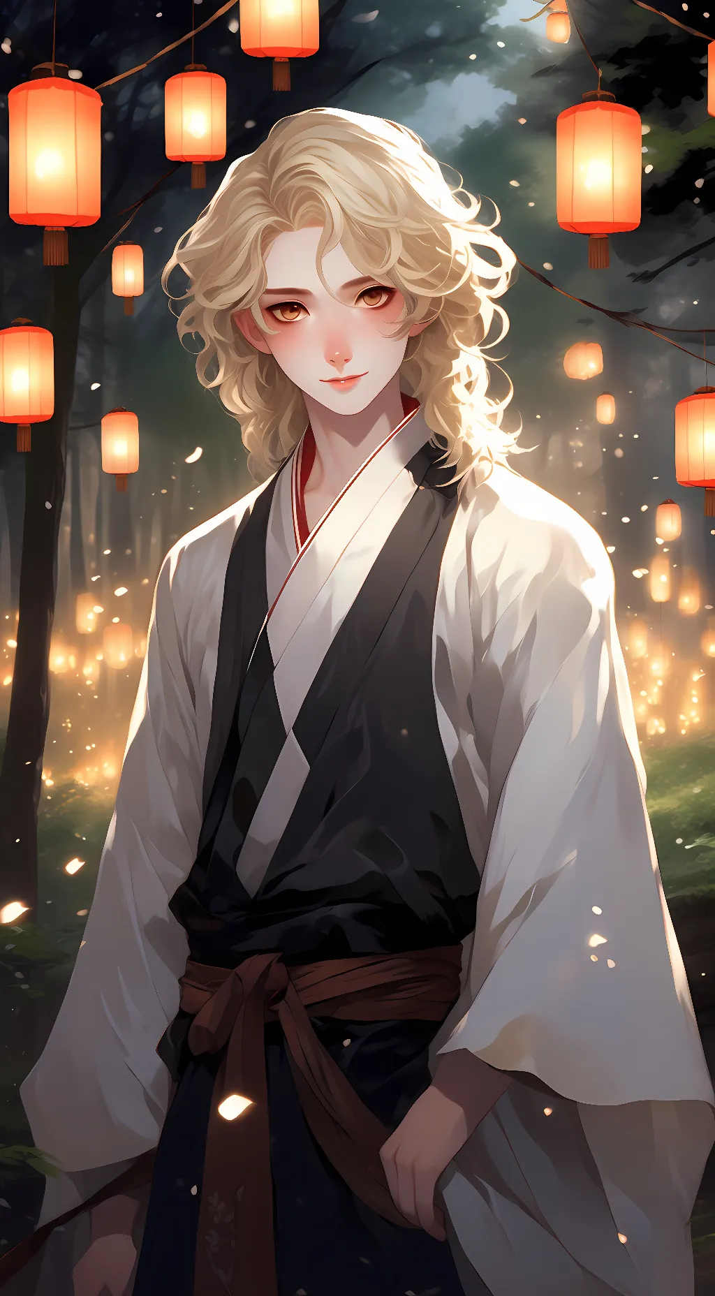 ai character: Xavier blossom  background