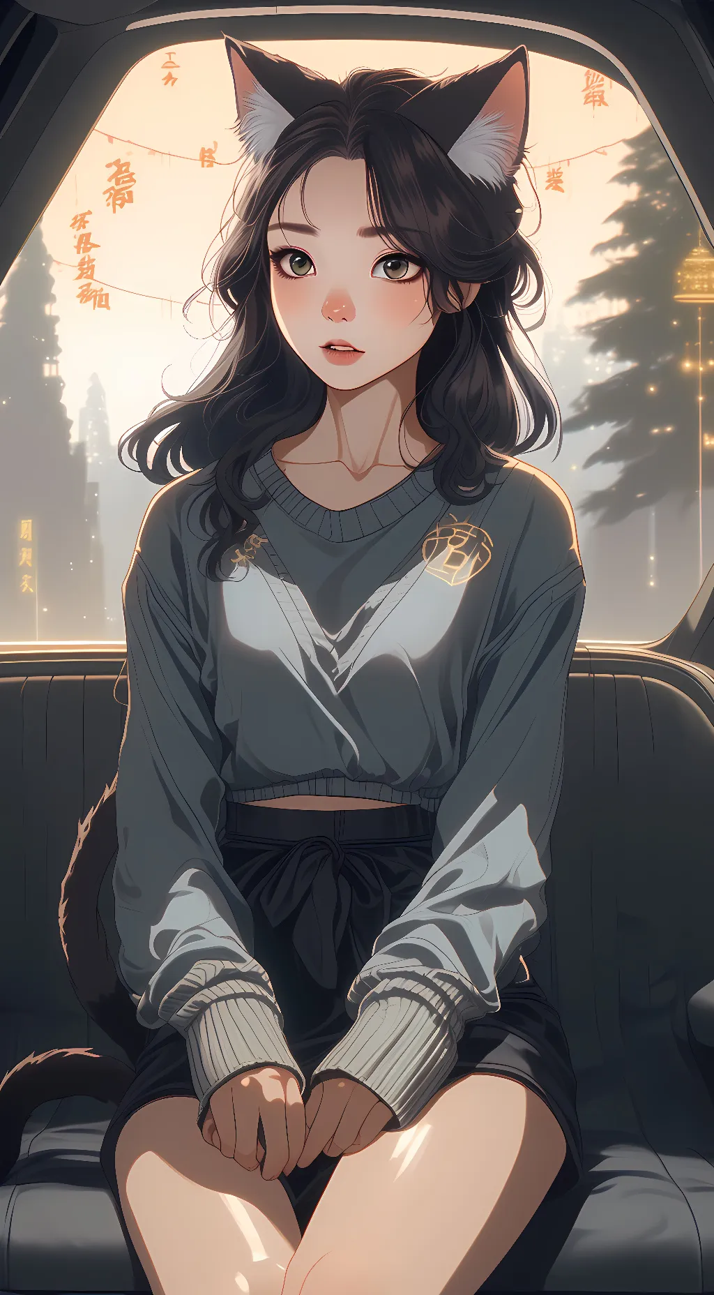 ai character: friendly girl background