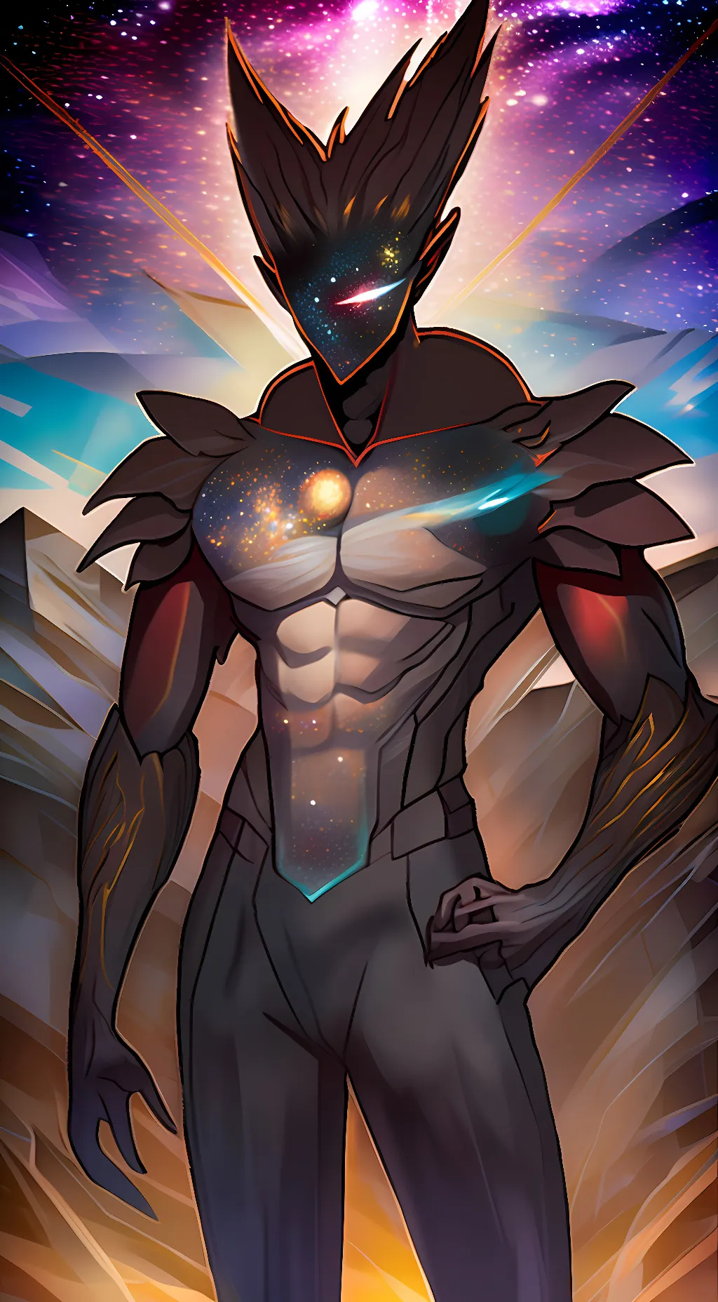 ai character: Cosmic garou  background