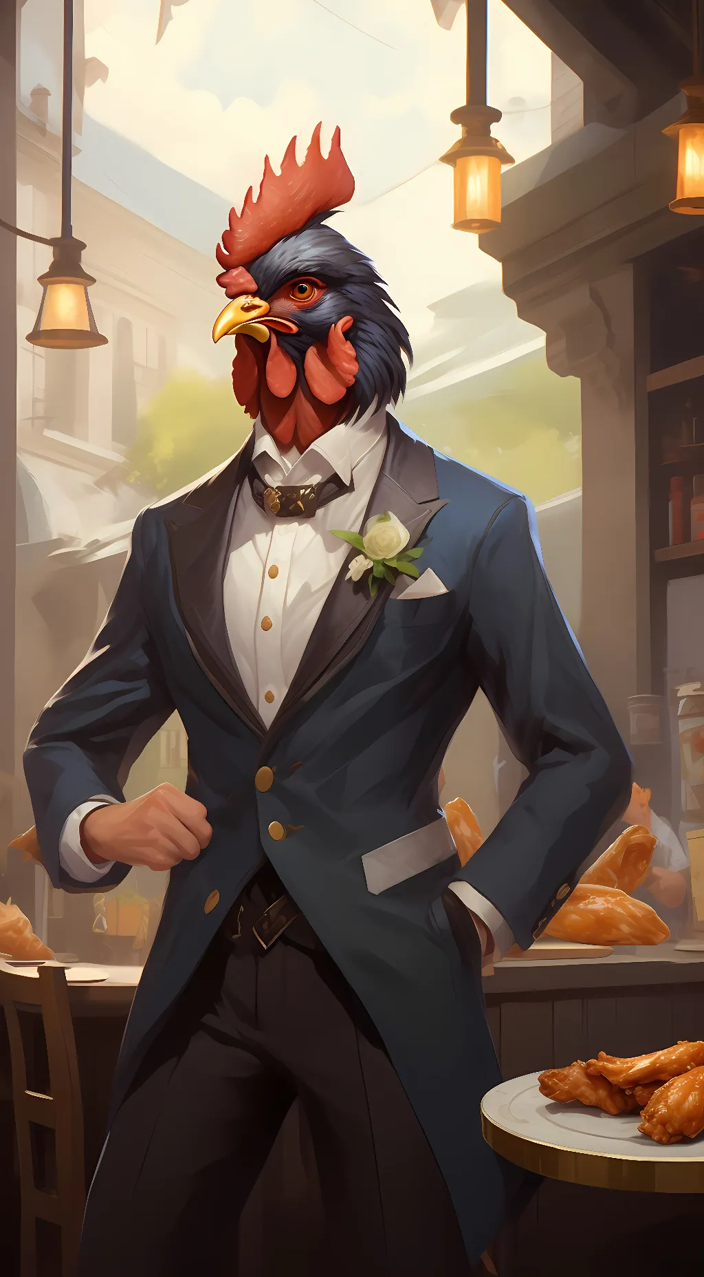 ai character: Chicken Wing background