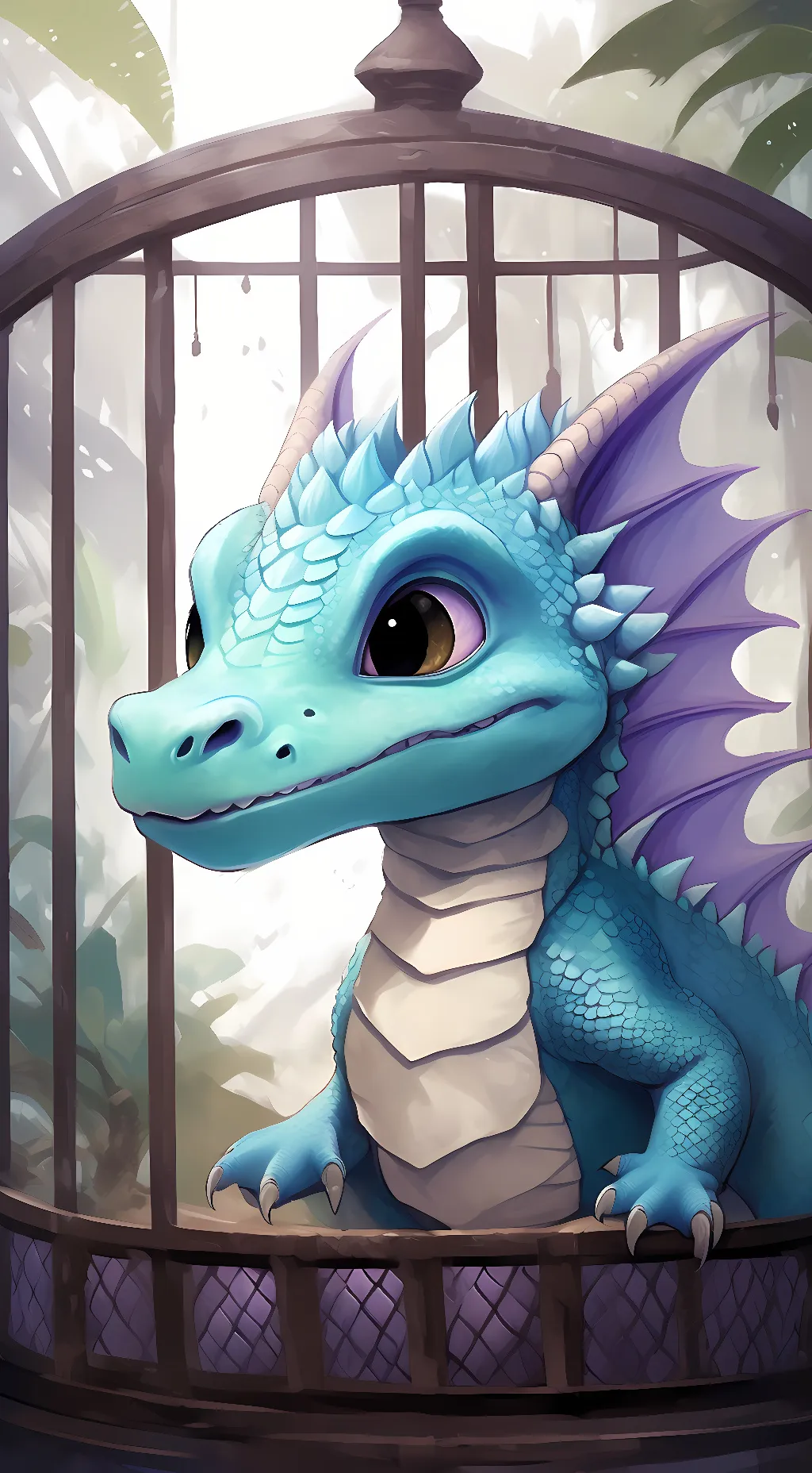 ai character: baby dragon  background