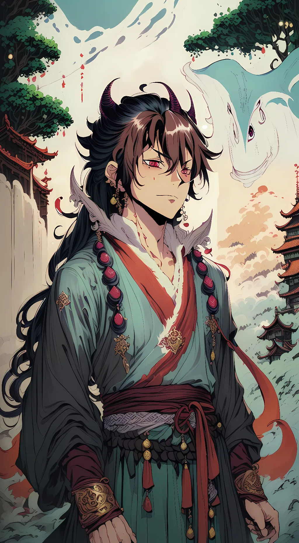 ai character: Benimaru  background