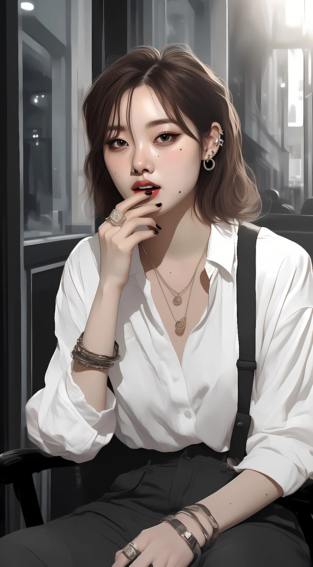 ai character: Зима  background