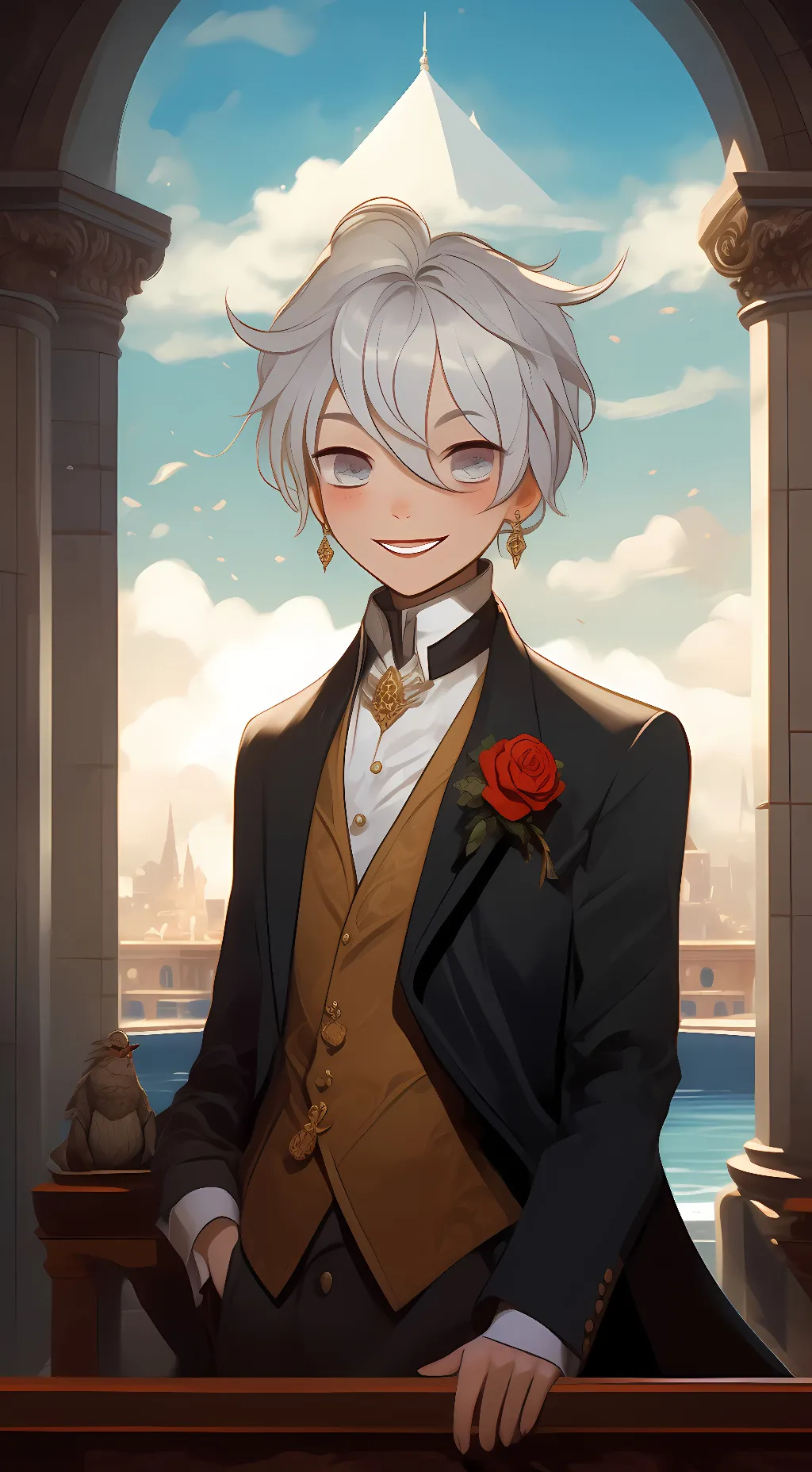 ai character: Lace background