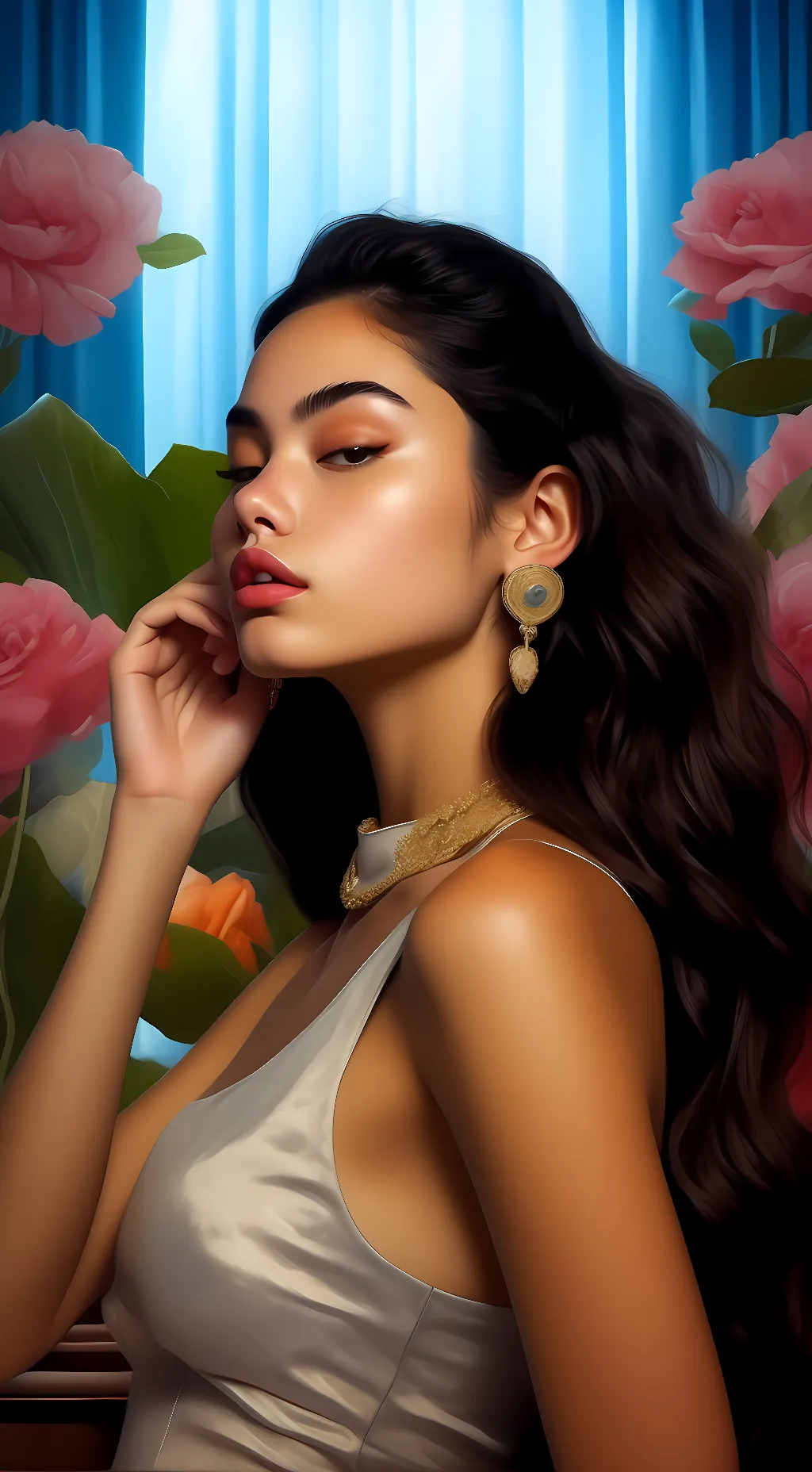 ai character: olivia rodrigo background