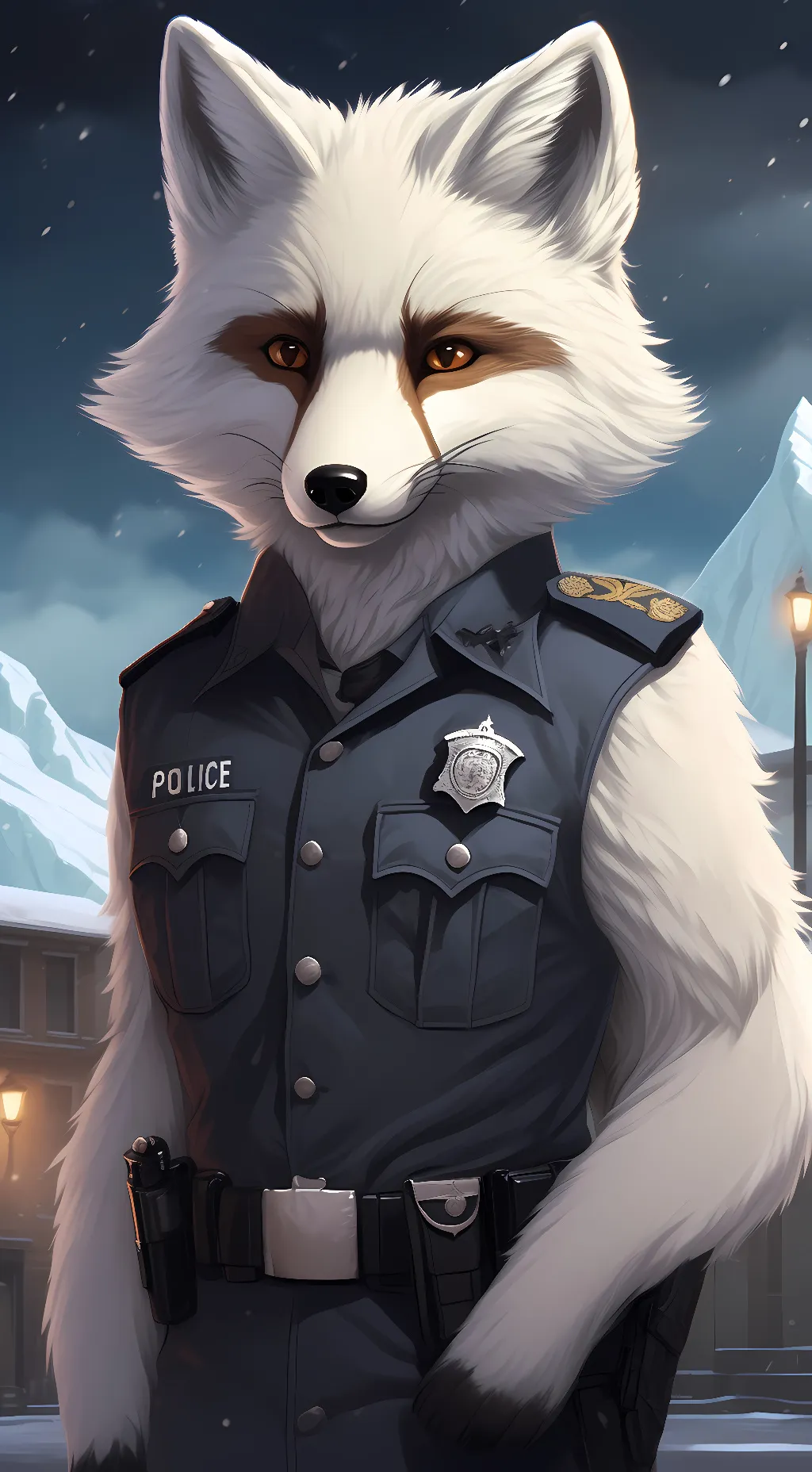 ai character: officer fire background