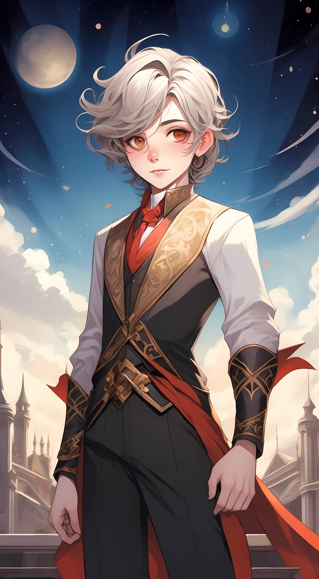 ai character: Green and blue. background